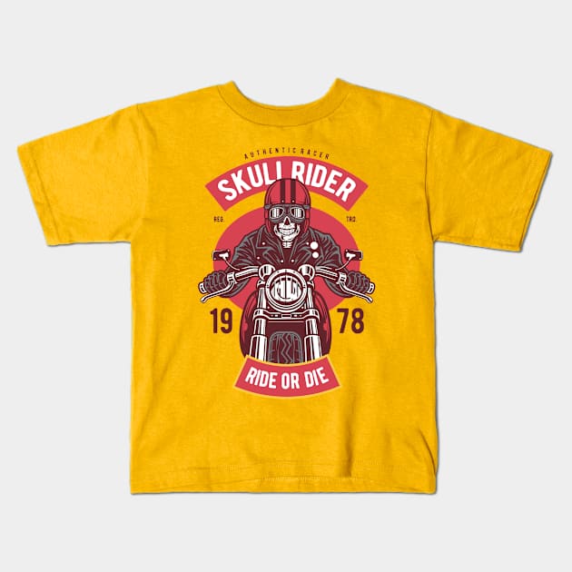 Skull Rider Kids T-Shirt by GoshaDron